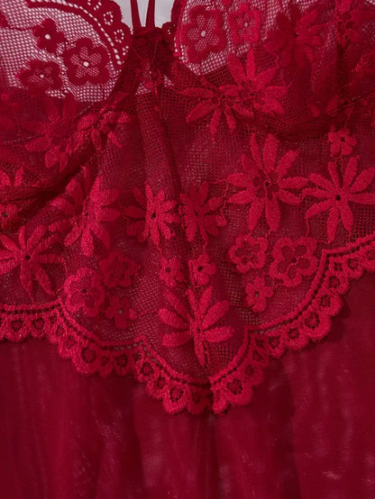 Elegant Solid Color Sexy Short Nightgown