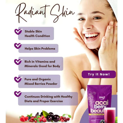 “Acai Berry Beauty detox drink powder for weight loss, skin glow, whitening, and slimming supplement.”