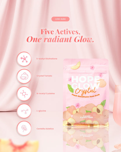 Hope Glow Crystal Peach refreshing peach-flavored sparkling drink for daily wellness