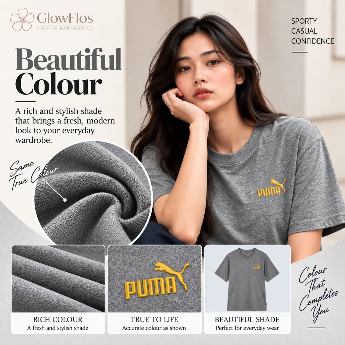 Puma Embroidered Chest Logo Athletic T-Shirt
