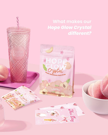 Hope Glow Crystal Peach refreshing peach-flavored sparkling drink for daily wellness