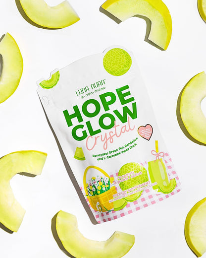 Hope Glow Crystal Honeydew Green Tea refreshing green tea drink with sweet honeydew flavor