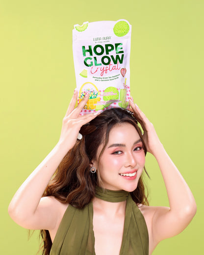 Hope Glow Crystal Honeydew Green Tea refreshing green tea drink with sweet honeydew flavor