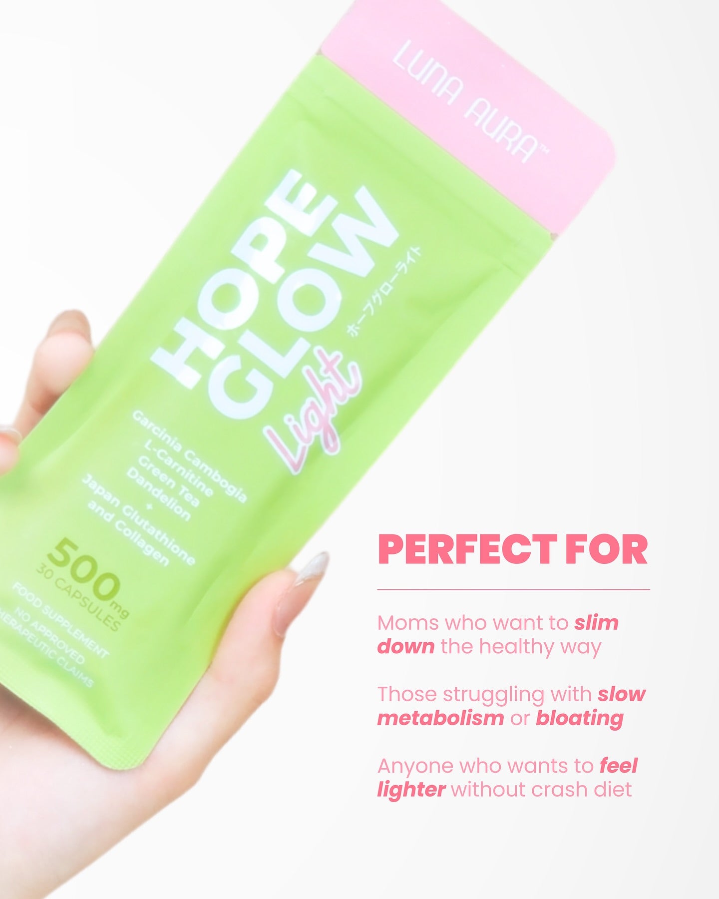 Luna Aura Hope Glow Light skincare product for radiant, glowing, and healthy-looking skin