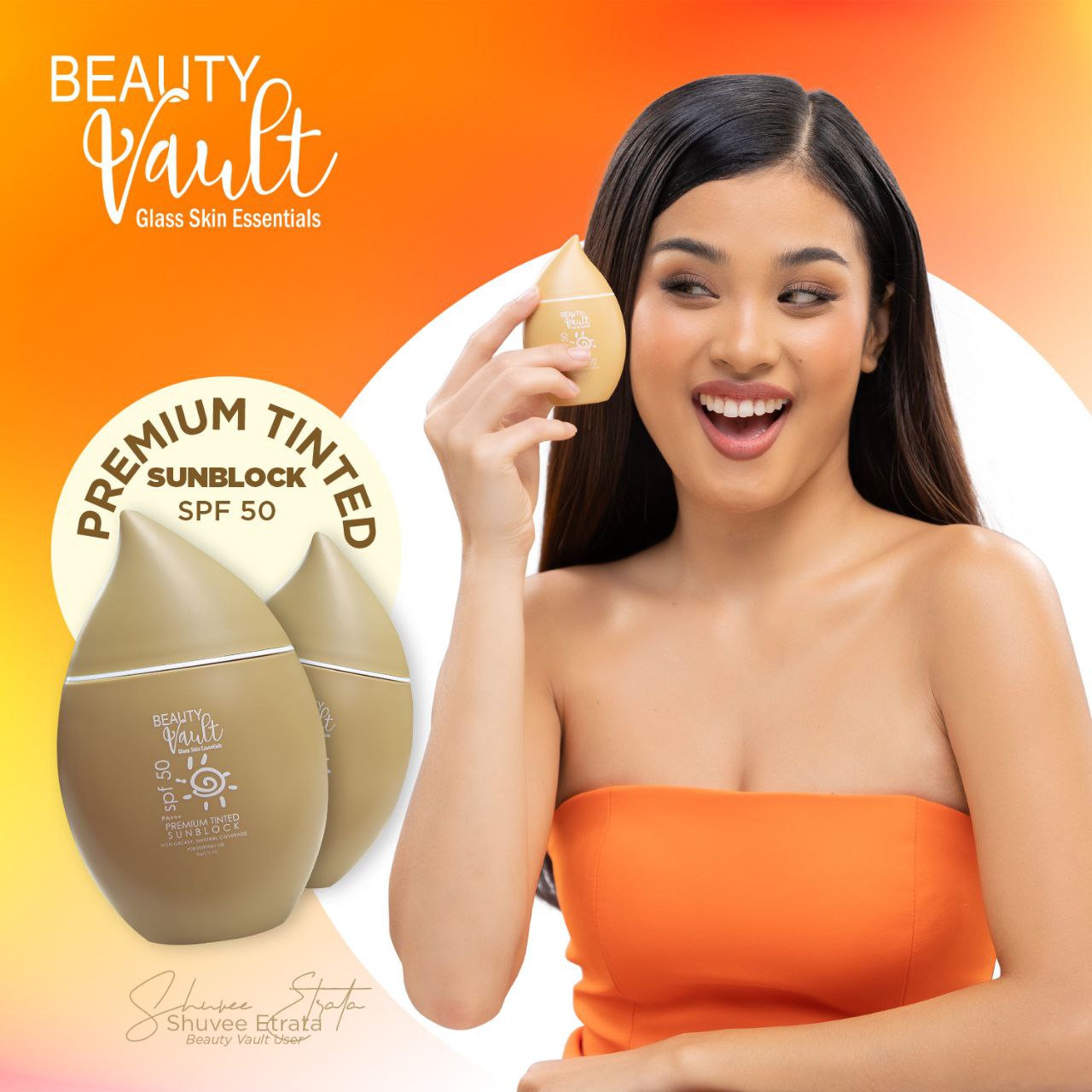 Authentic Beauty Vault Premium Tinted Sunblock SPF 45 Broad Spectrum Facial Sunscreen with Universal Skin Blurring Tint and Oil Control for Zero White Cast Flawless Sheer Coverage and Glass Skin