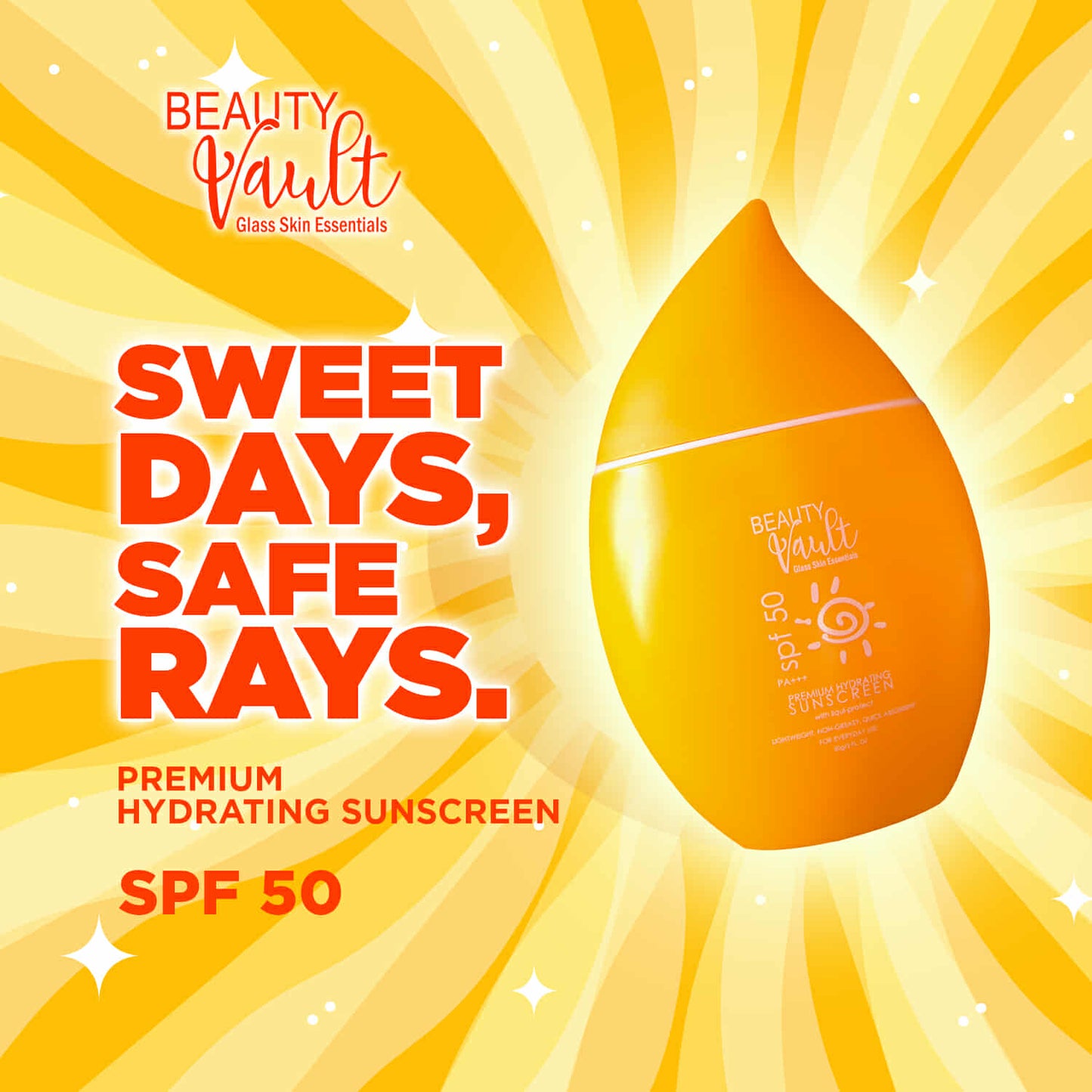 Authentic Beauty Vault Premium Hydrating Sunscreen SPF 50 Broad Spectrum Facial Sunblock for UVA UVB Protection Skin Barrier Hydration Non Greasy Oil Control and Invisible Glass Skin Finish