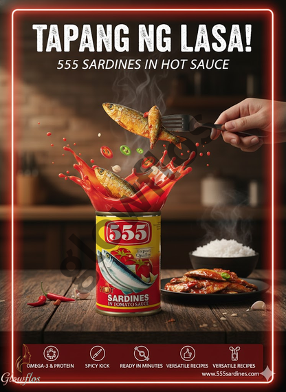 555 sardines in tomato sauce hot & spicy