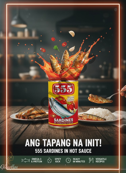 555 sardines in tomato sauce hot & spicy