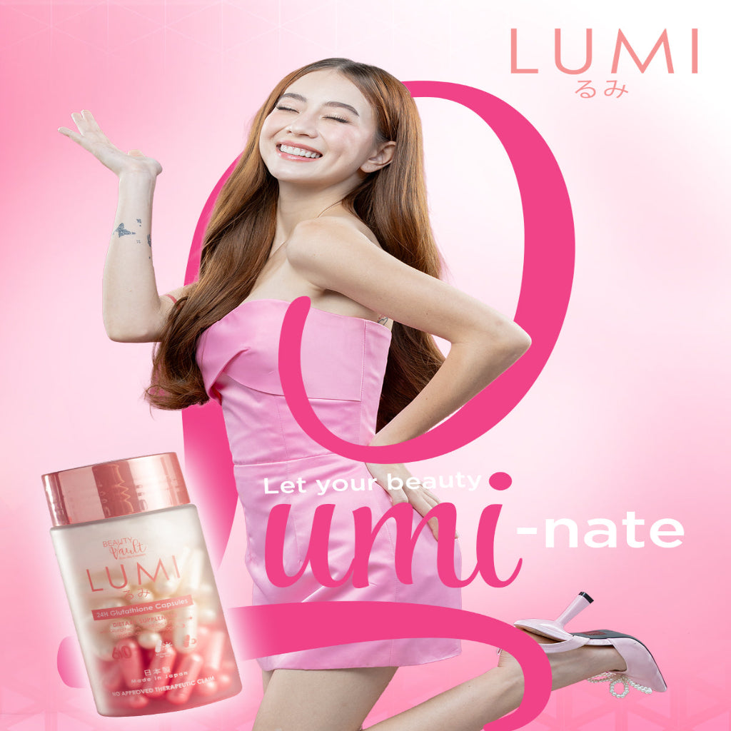 Authentic Beauty Vault Lumi 24H Glutathione Capsules Day and Night Skin Whitening Supplement with Vitamin C and Melatonin for Full Body Lightening Liver Detox Anti Aging and Deep Sleep Glow