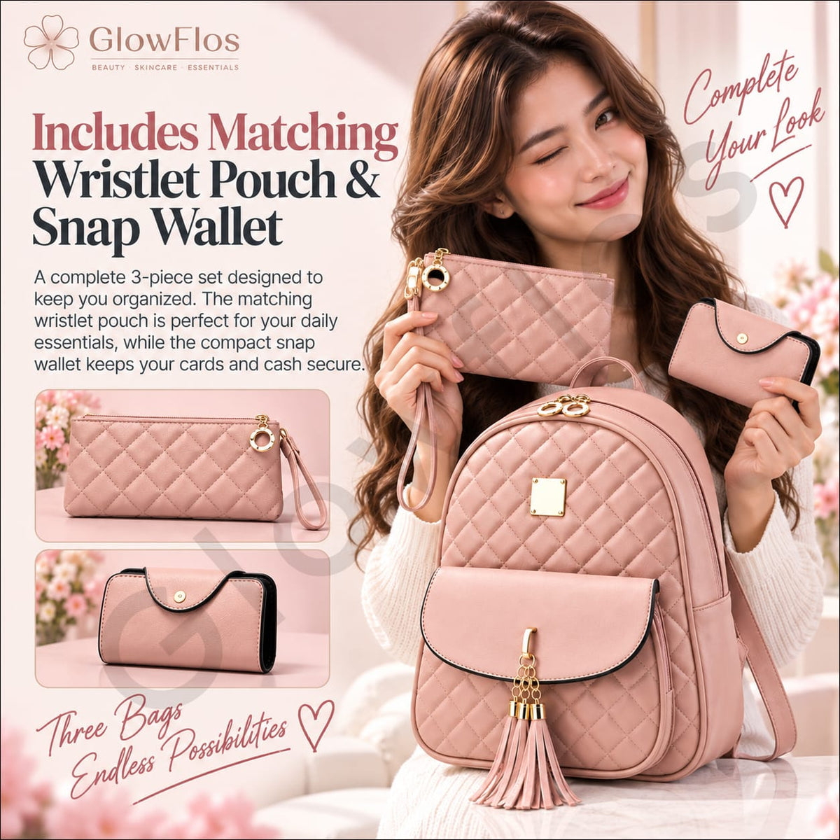 Elegance Quilted Leather Backpack
