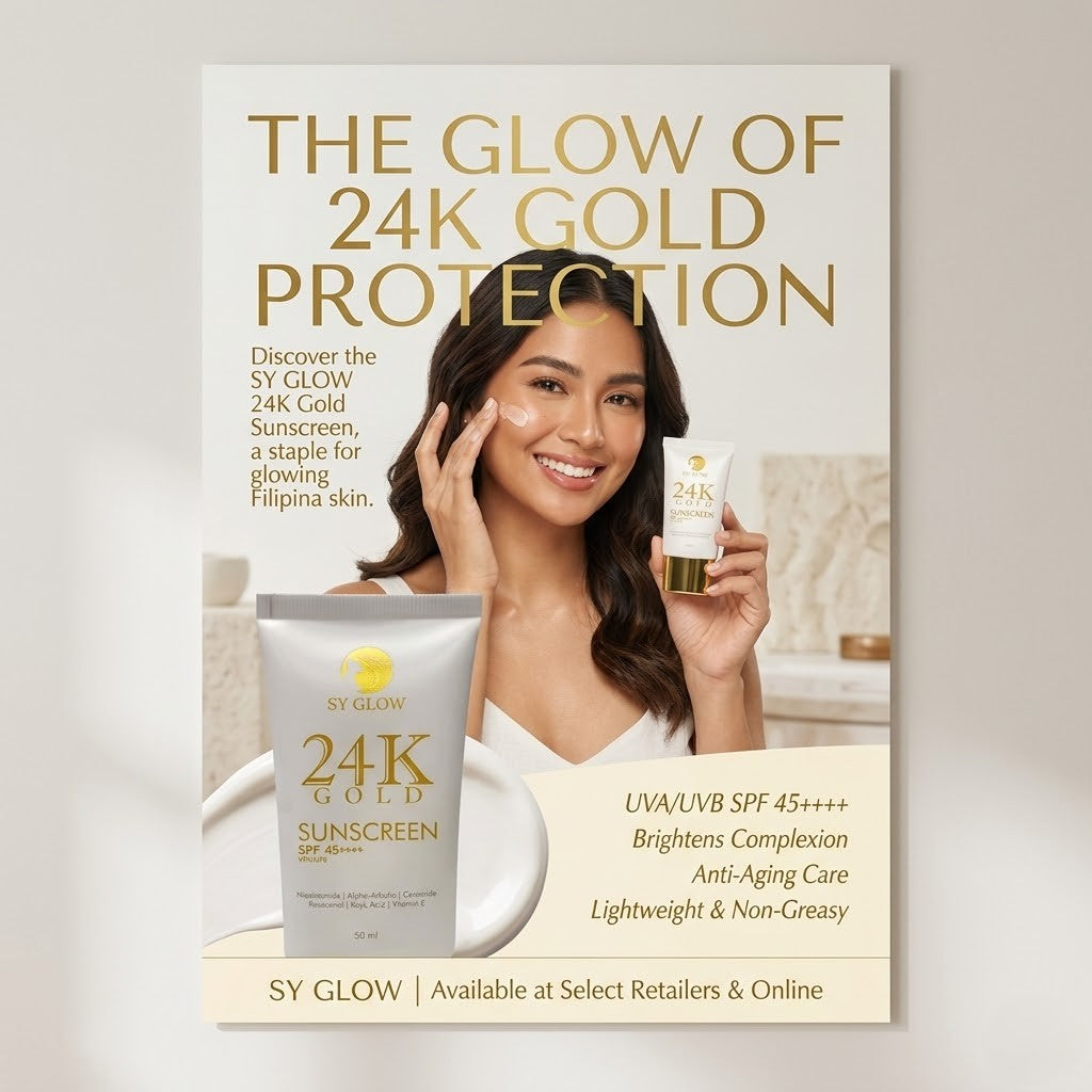 Sy Glow 24K Gold Sunscreen for UV protection and glowing radiant skin