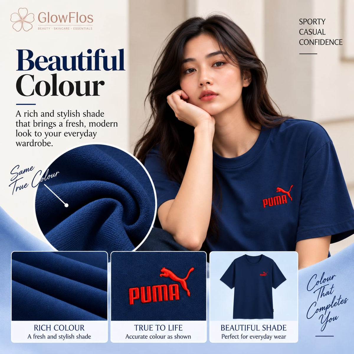 Puma Embroidered Chest Logo Athletic T-Shirt