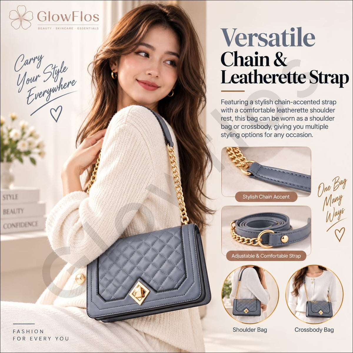 Elegance Quilted Chain Shoulder Bag