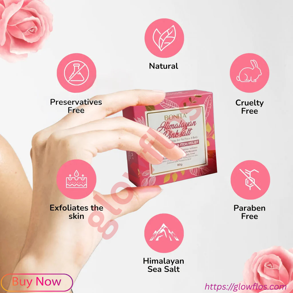 Bonita Himalayan Pink Salt Soap for deep cleansing, smooth, and refreshed skin