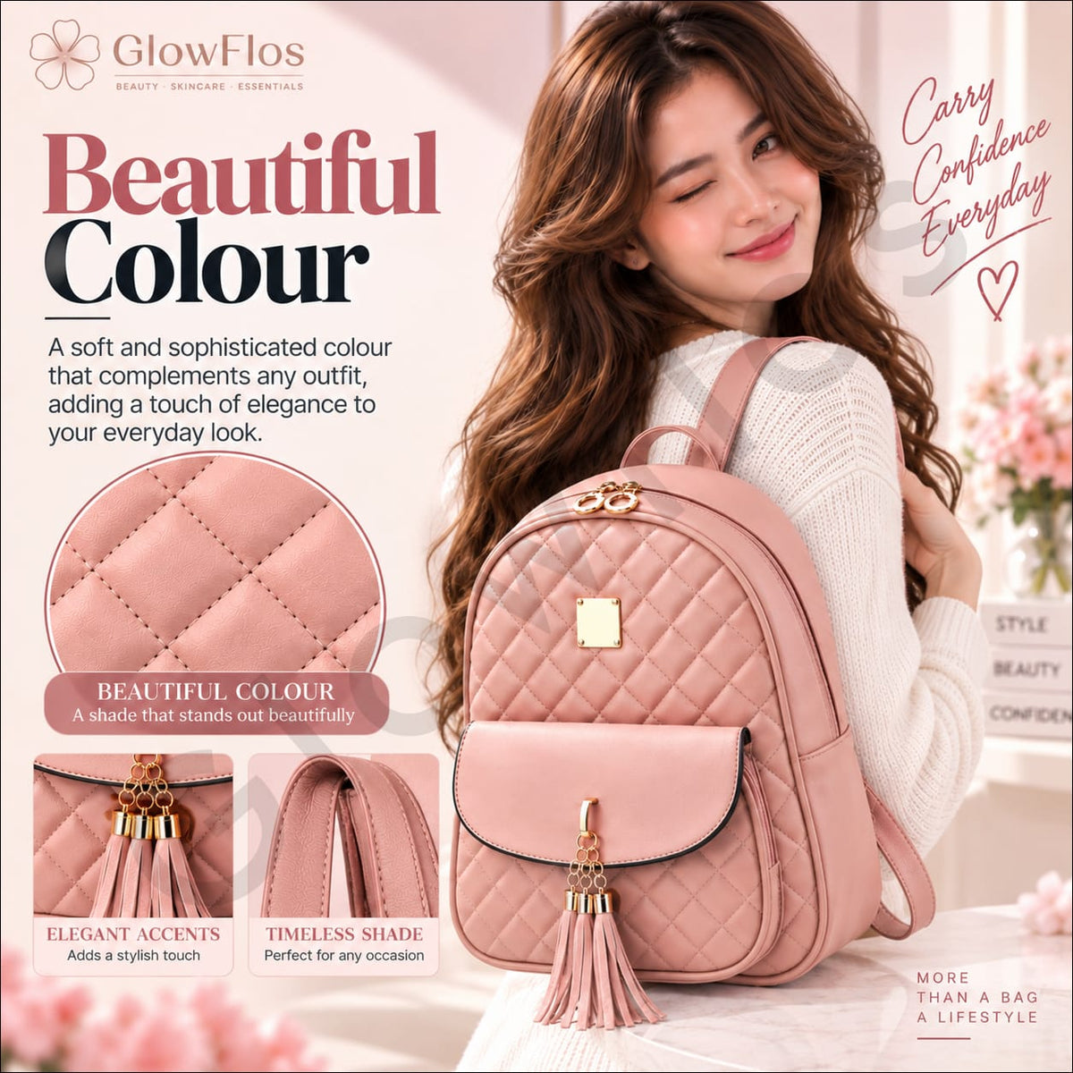 Elegance Quilted Leather Backpack