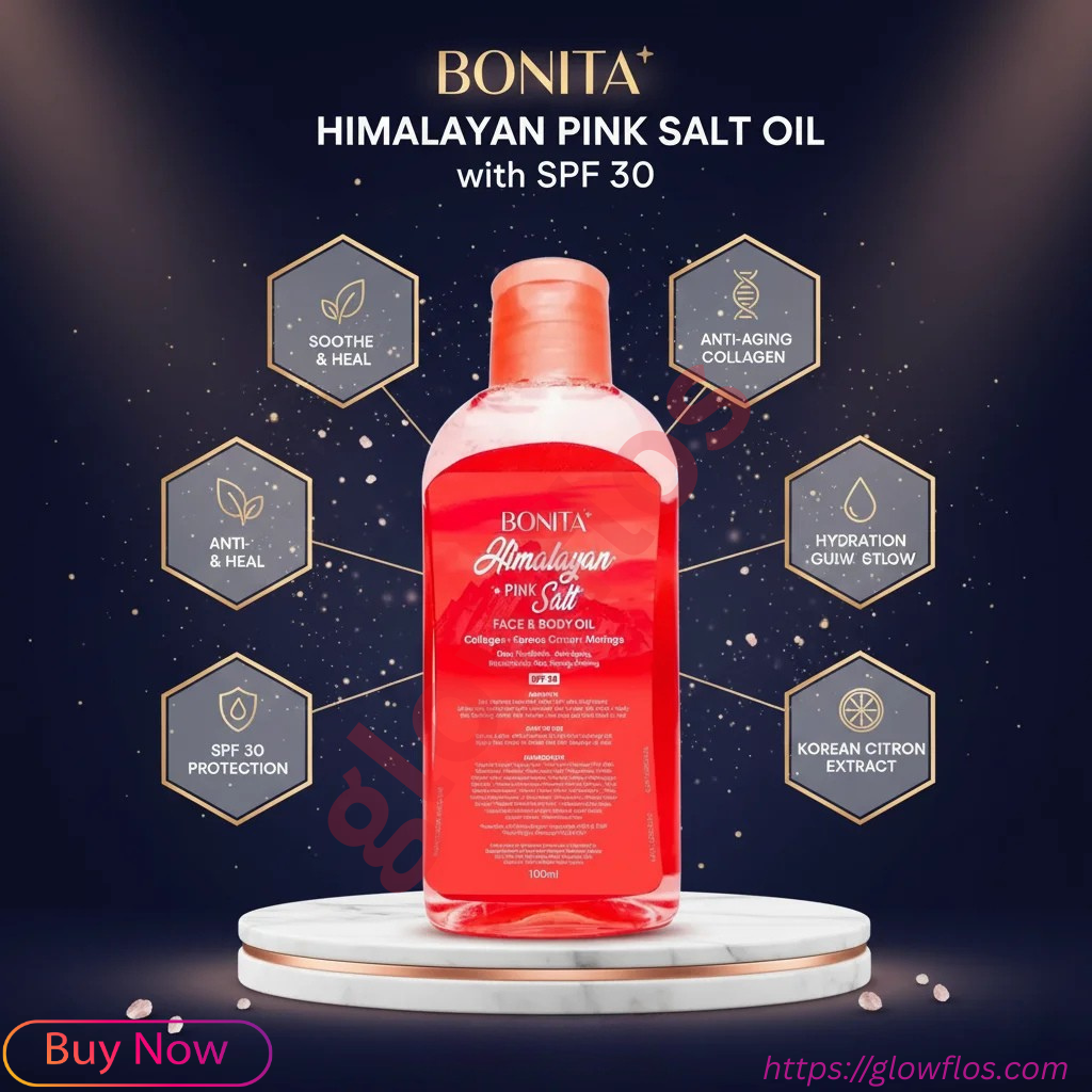 Bonita Himalayan Pink Salt Oil for smooth, hydrated, and glowing skin
