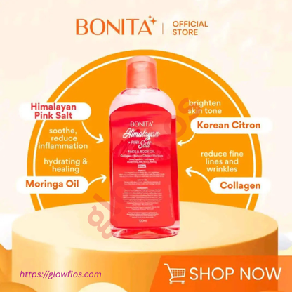 Bonita Himalayan Pink Salt Oil for smooth, hydrated, and glowing skin