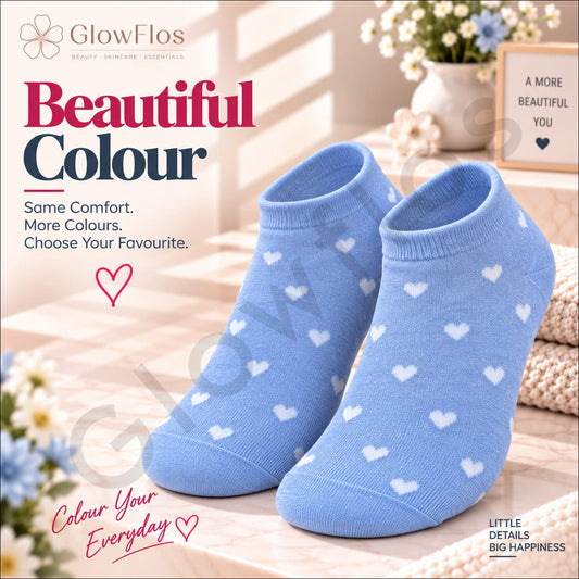 Luxe Heart Print Ankle Socks