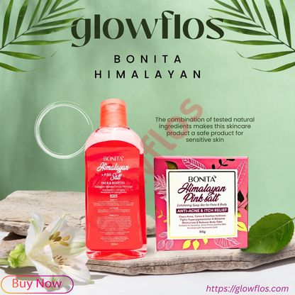 Bonita Himalayan Pink Salt Soap and Oil set for clean, soft, hydrated, and glowing skin