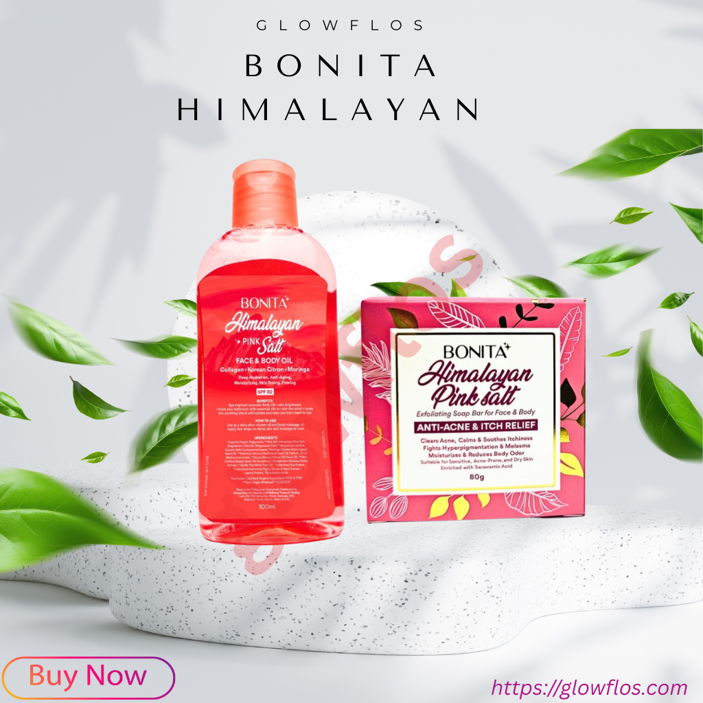Bonita Himalayan Pink Salt Soap and Oil set for clean, soft, hydrated, and glowing skin