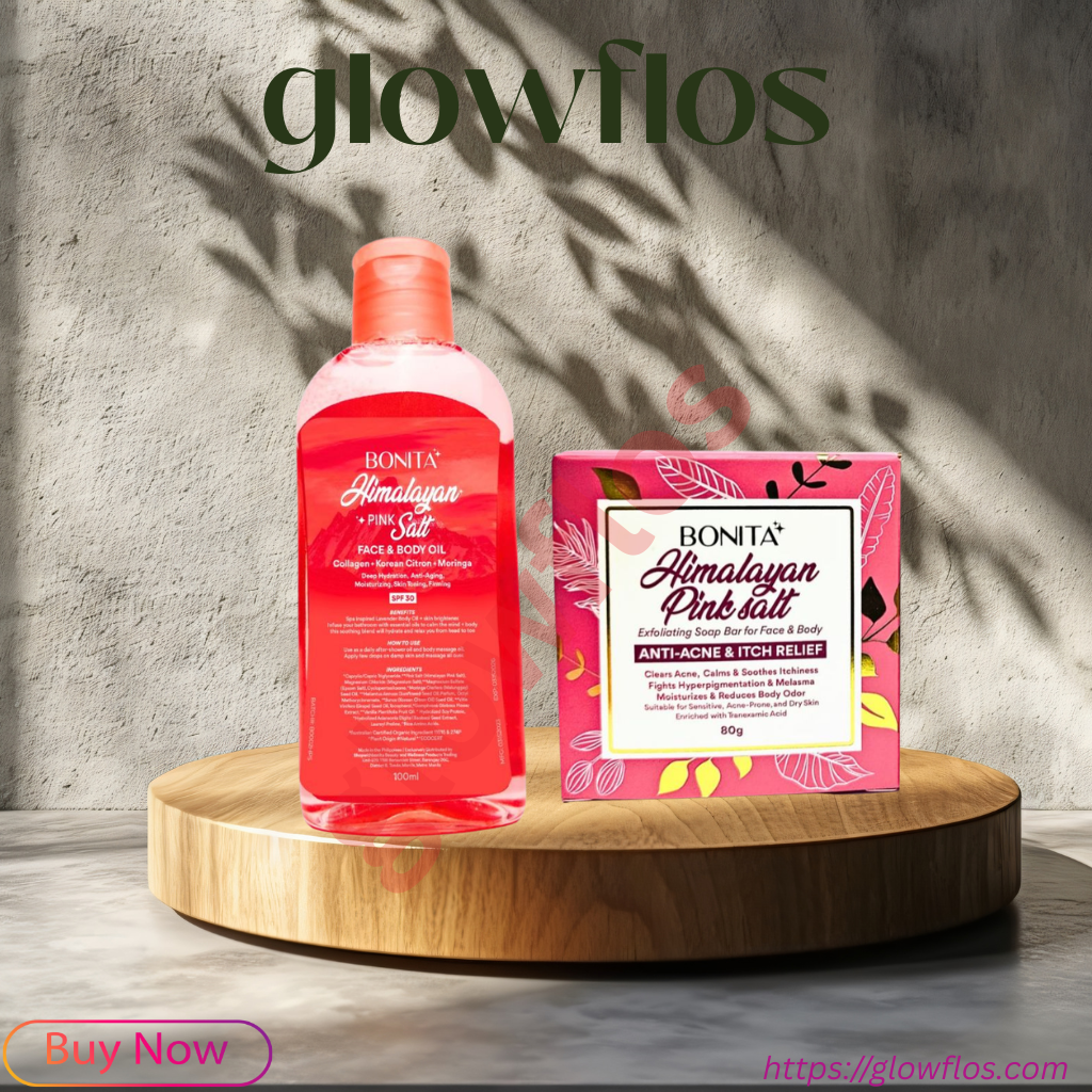Bonita Himalayan Pink Salt Soap and Oil set for clean, soft, hydrated, and glowing skin