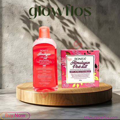 Bonita Himalayan Pink Salt Soap and Oil set for clean, soft, hydrated, and glowing skin