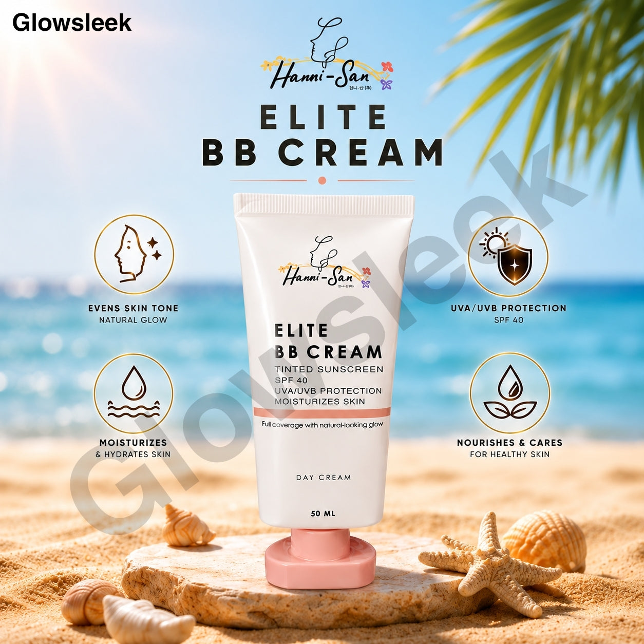 Hamisan Elite BB Cream SPF 40 with lightweight coverage, hydrating ingredients, and daily sun protection for a natural-looking complexion.
