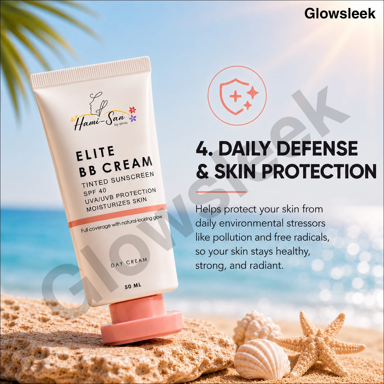 Hamisan Elite BB Cream SPF 40 with lightweight coverage, hydrating ingredients, and daily sun protection for a natural-looking complexion.