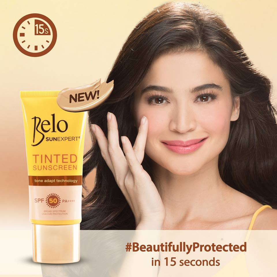 Belo SunExpert Tinted Sunscreen SPF 50 tube with tone adapt technology for sheer matte coverage