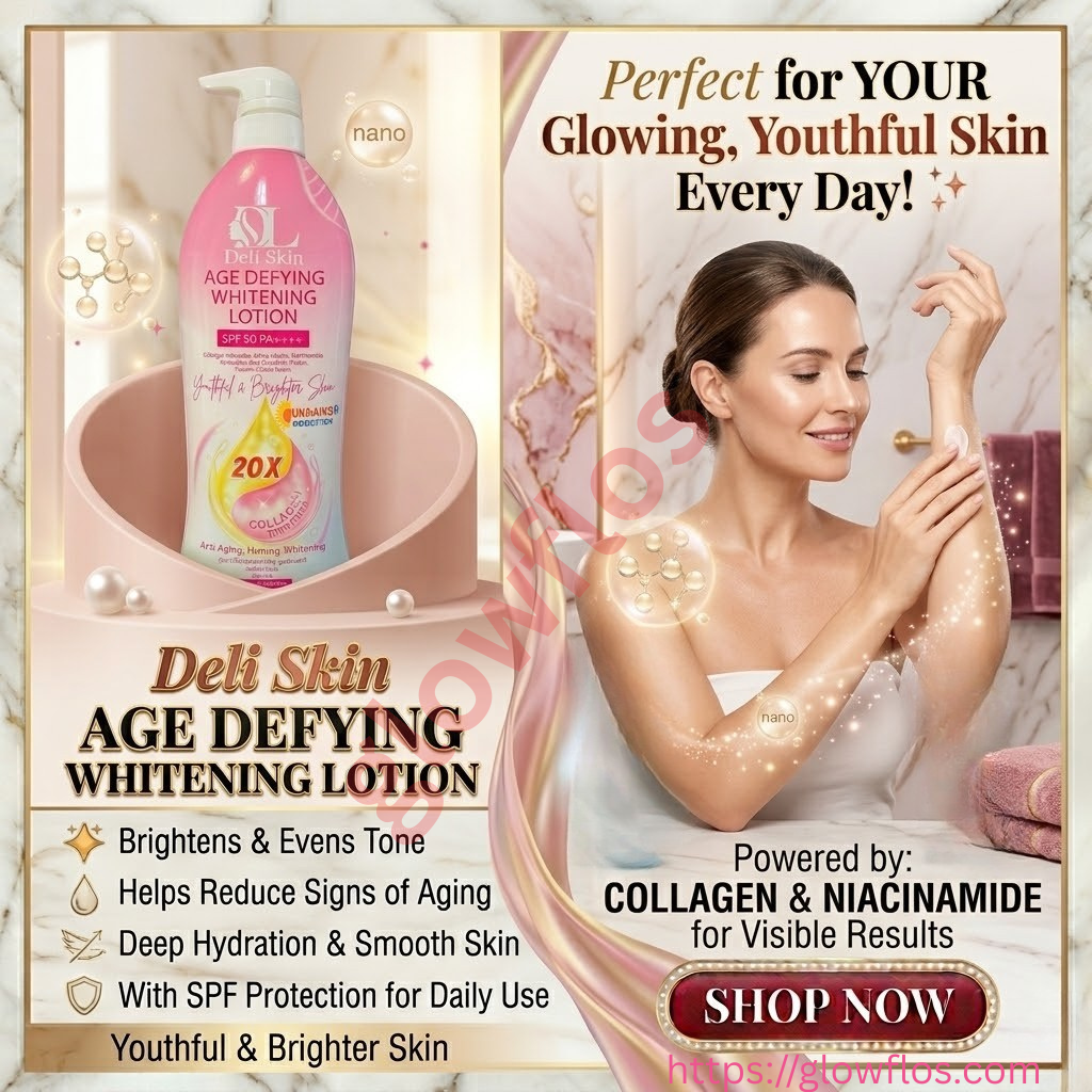Deli Skin Age Defying Whitening Lotion for bright, smooth, and youthful glowing skin