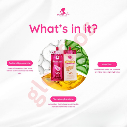 Authentic Perfect Skin Sunscreen Gel Cream and Premium Tinted Sunscreen Gel Cream Twin Pack Broad Spectrum Facial Sunblock Duo with Invisible Shield and Universal Skin Blurring Tint for Zero White Cast Flawless Coverage and Glass Skin