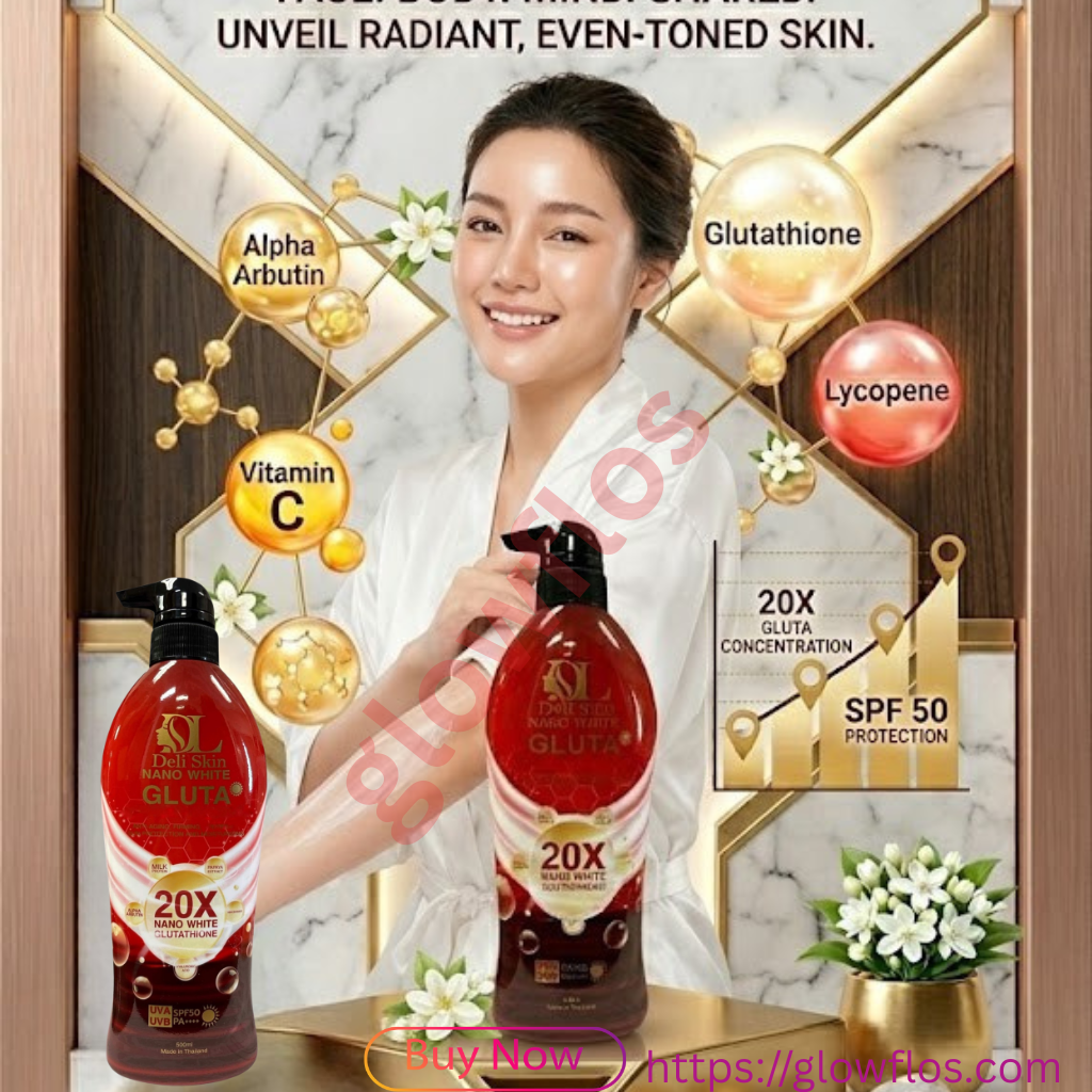 Deli Skin Nano White Gluta Lotion for bright, smooth, and hydrated glowing skin