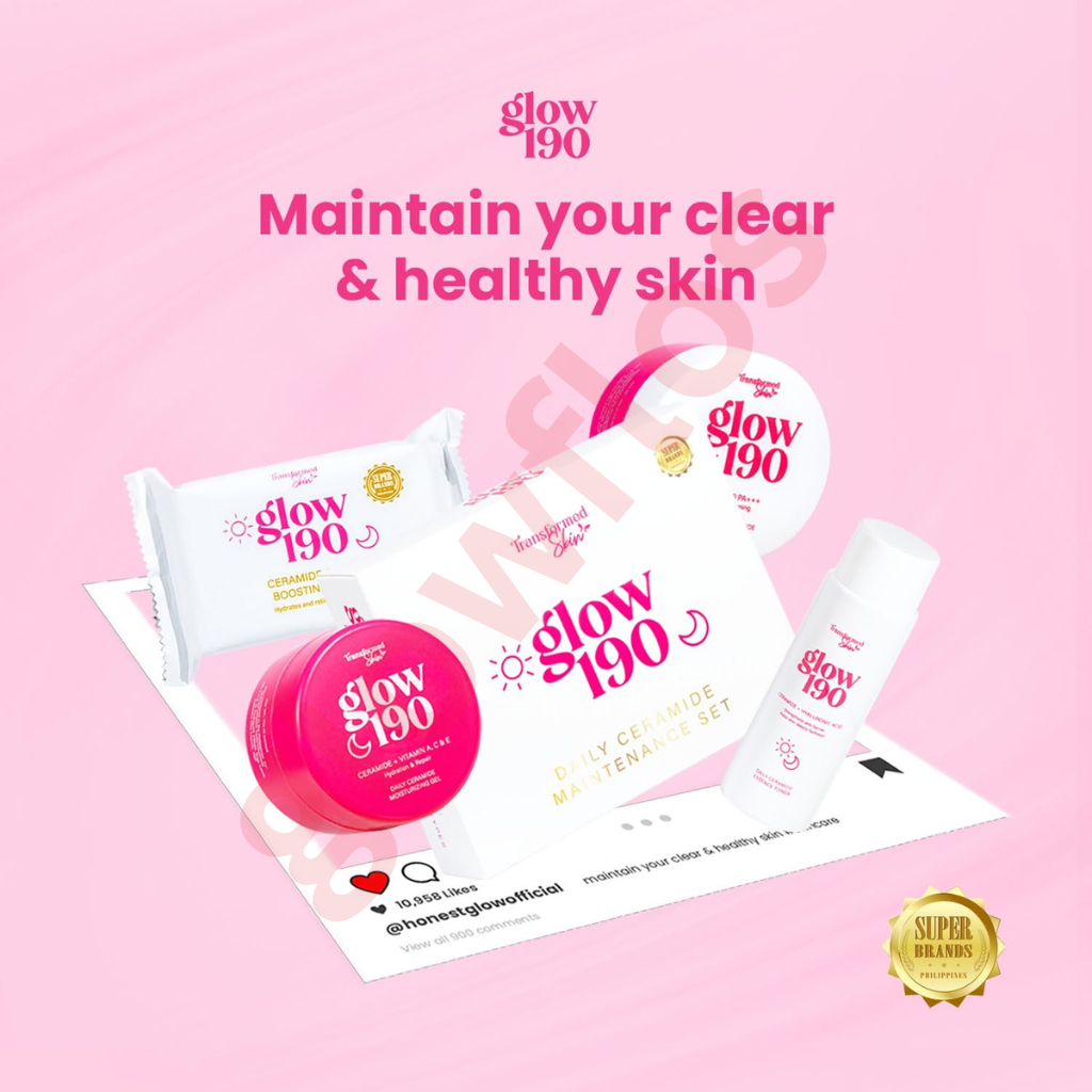 Authentic Honest Glow Glow190 Maintenance Set 4-in-1 Daily Skincare Kit with Maintenance Soap Toner Night Cream and Sunscreen SPF 50 for Post Peel Care Skin Barrier Hydration and Lasting Glass Skin