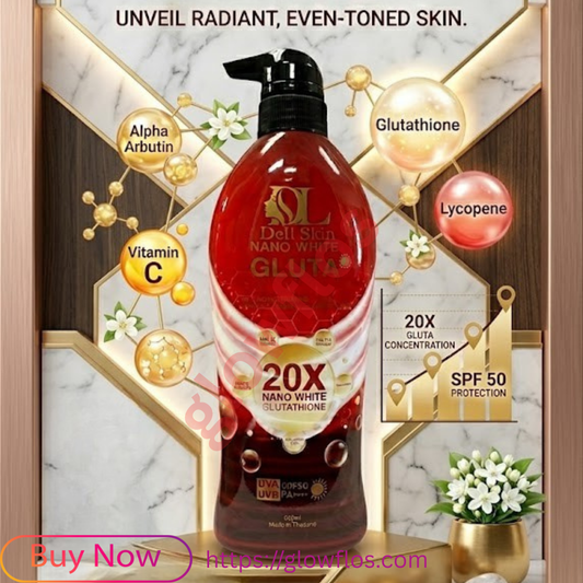 Deli Skin Nano White Gluta Lotion for bright, smooth, and hydrated glowing skin