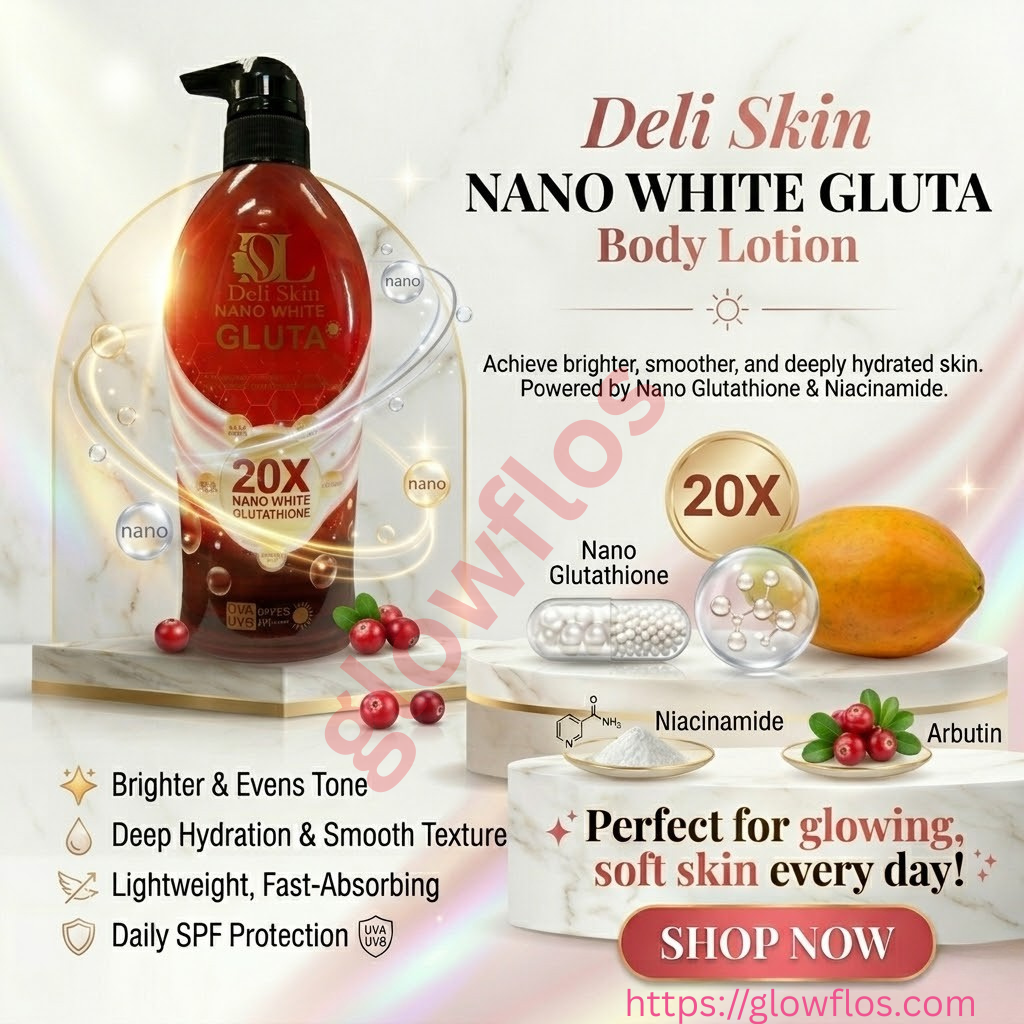 Deli Skin Nano White Gluta Lotion for bright, smooth, and hydrated glowing skin
