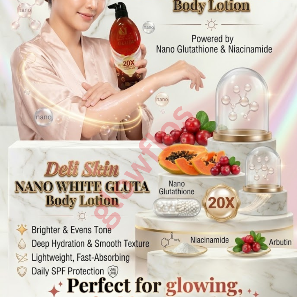 Deli Skin Nano White Gluta Lotion for bright, smooth, and hydrated glowing skin