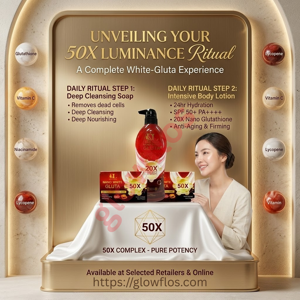 Deli Skin Nano White Lotion and Gluta Soap combo for bright, smooth, and glowing skin