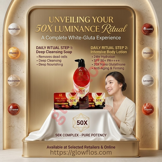Deli Skin Nano White Lotion and Gluta Soap combo for bright, smooth, and glowing skin
