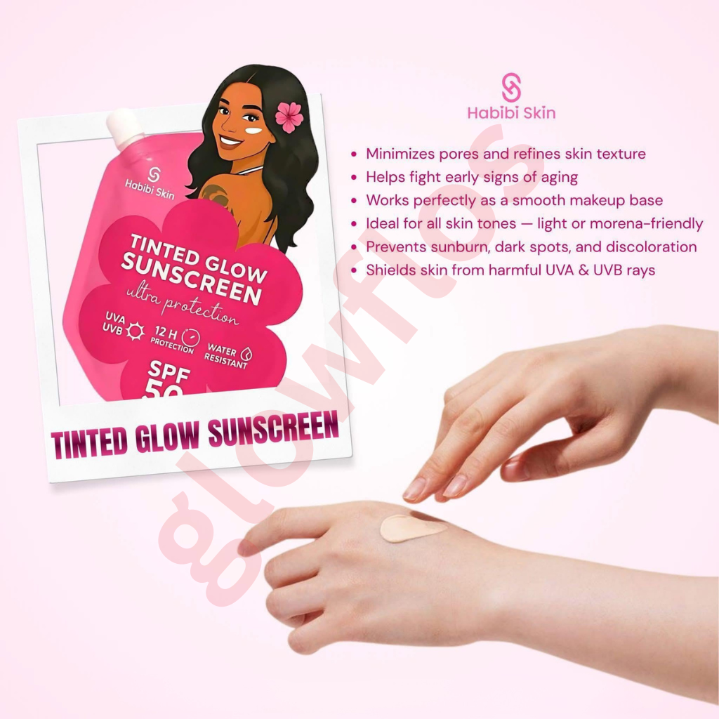 Habibi Tinted Glow Sunscreen SPF 50 PA+++ lightweight tinted sunscreen with natural glow and daily UV protection