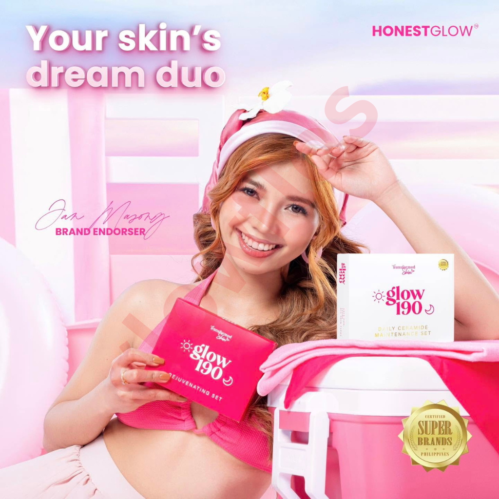 Authentic Honest Glow Glow190 Rejuvenating Set and Maintenance Set Skincare Bundle Combo with Kojic Soaps Toners Night Creams and SPF 50 Sunscreens for Full Cycle Acne Treatment Dark Spot Peeling and Lasting Glass Skin