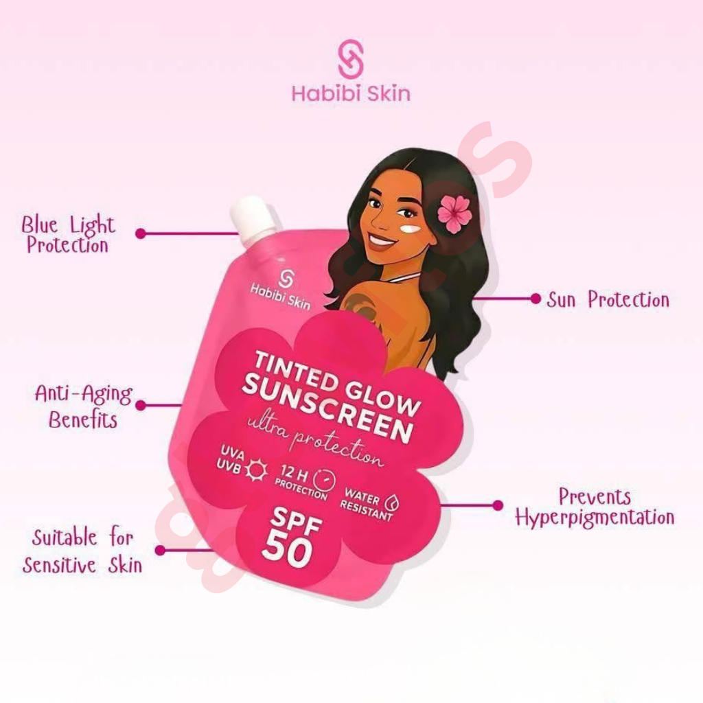 Habibi Tinted Glow Sunscreen SPF 50 PA+++ lightweight tinted sunscreen with natural glow and daily UV protection