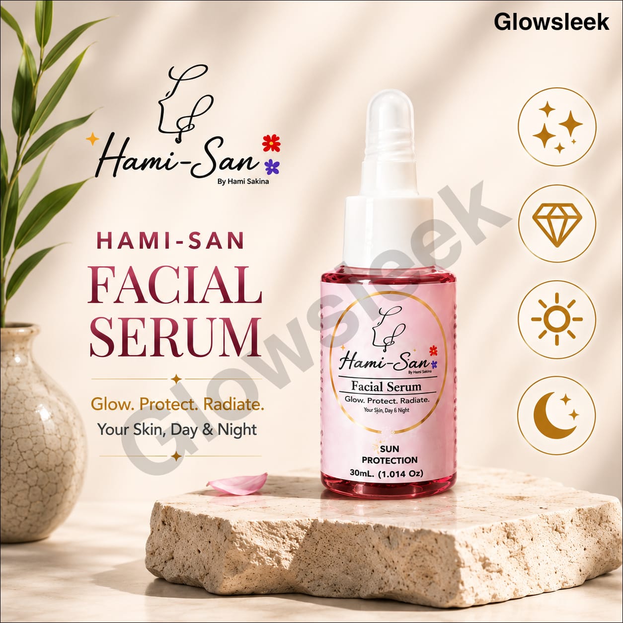 Hamisan Facial Serum lightweight hydrating face serum for smooth, refreshed, and radiant-looking skin
