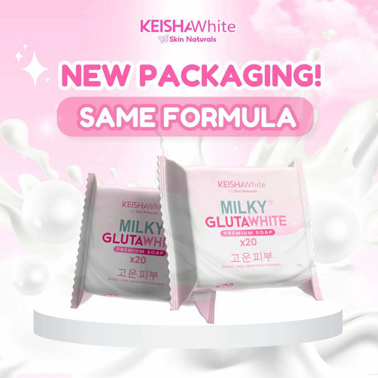 Person using KEISHA X20 whitening soap on skin for a bright glow