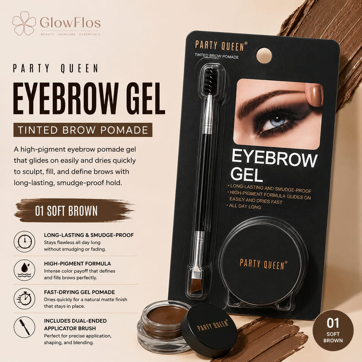 Party Queen Tinted Eyebrow Gel & Pomade Kit