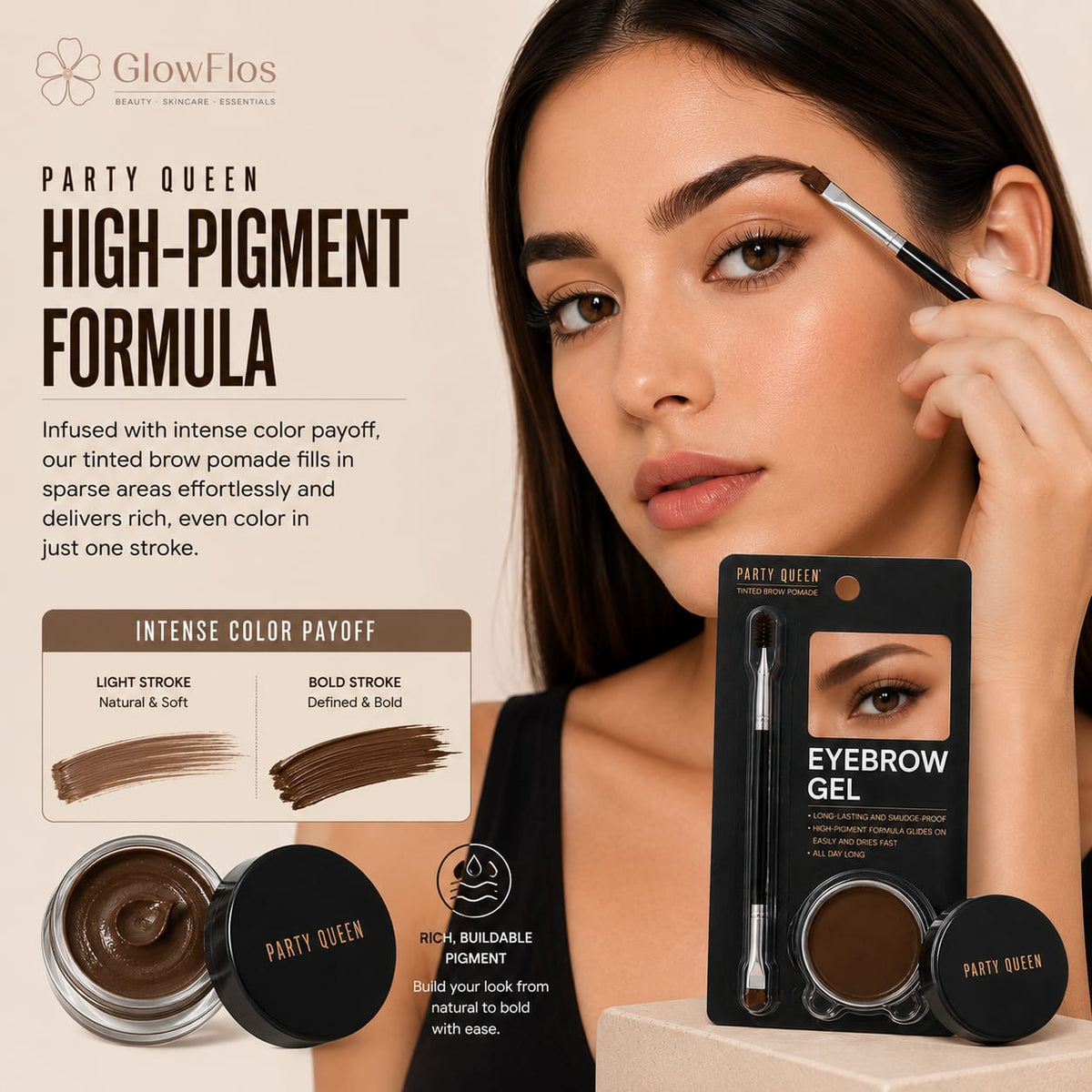 Party Queen Tinted Eyebrow Gel & Pomade Kit