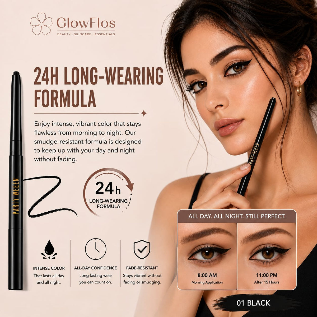Party Queen Gel Eyeliner Matic Pen – 01 Black