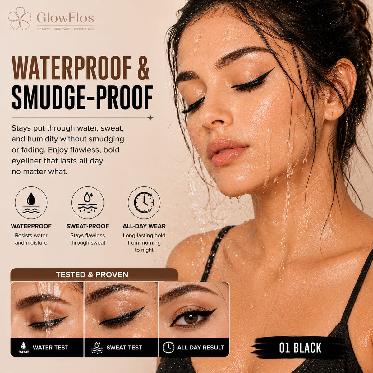 Party Queen Professional Liner Express Gel Eyeliner – 01 Black