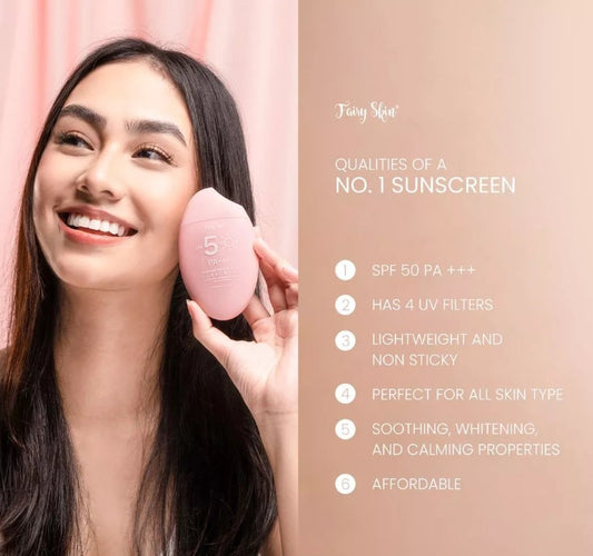 Authentic Fairyskin Premium Brightening Sunscreen SPF 50 PA++++ Broad Spectrum Facial Sunblock with Niacinamide for UVA UVB Protection Weightless Hydration Non Greasy Oil Control and Invisible Glass Skin Finish
