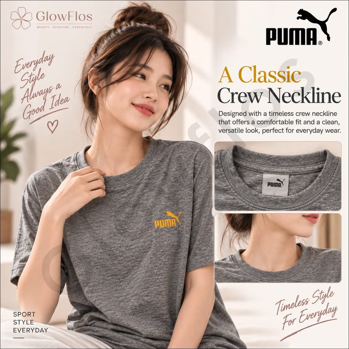 Puma Embroidered Chest Logo Athletic T-Shirt