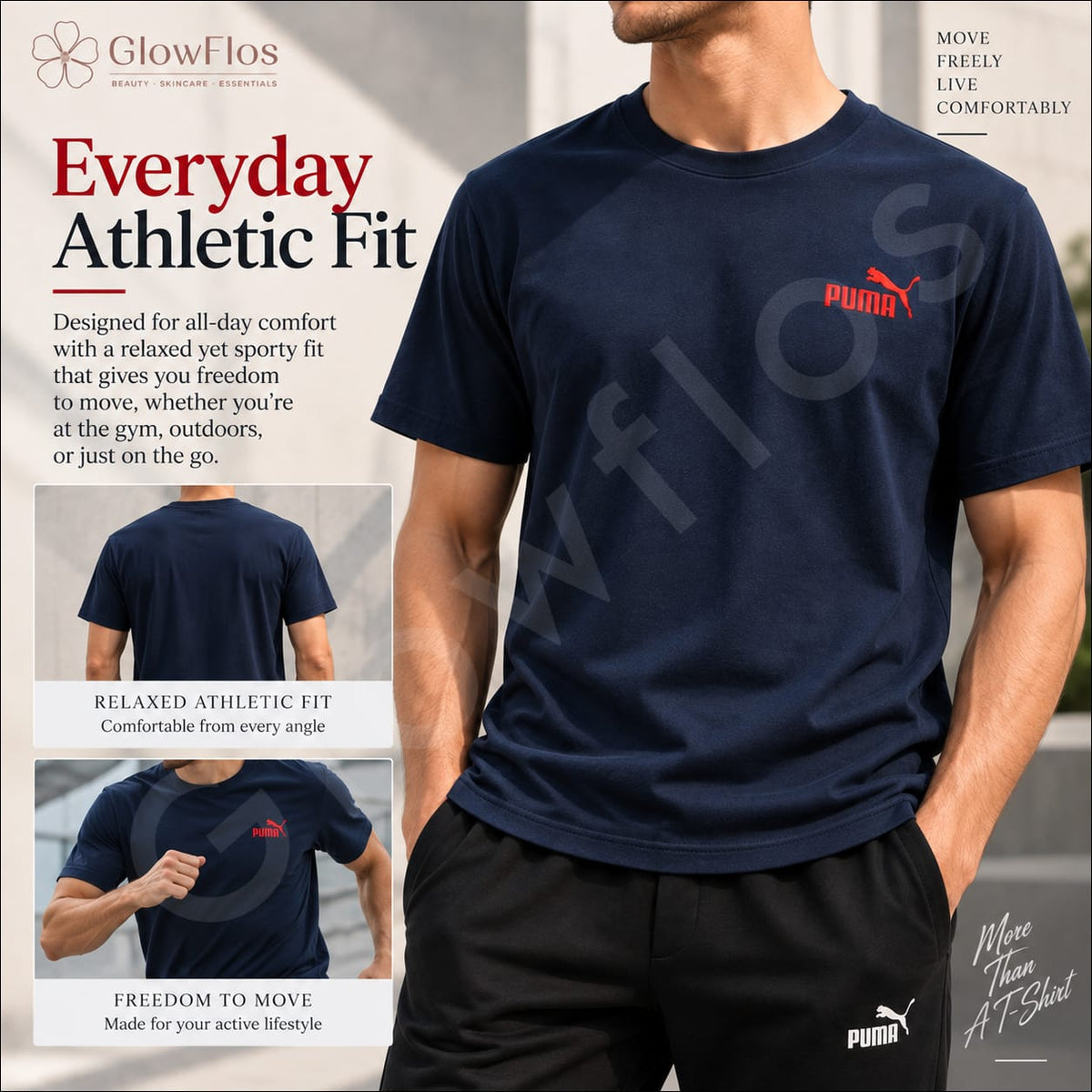 Puma Embroidered Chest Logo Athletic T-Shirt